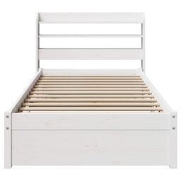 Berkfield Home Bed Frame with Headboard without Mattress White 75x190 cm Small Single - thumbnail 4