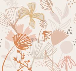 Superfresco Easy Scandi Floral Peach Print To Order 3m x 2.8m Mural in Pink - thumbnail 2