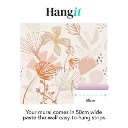 Superfresco Easy Scandi Floral Peach Print To Order 3m x 2.8m Mural in Pink - thumbnail 3