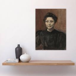 "Artery8 Magnus Enckell Portrait of Madeleine Jouvray Wall Art Print in Brown - Size: W12"" x H16""" - thumbnail 4
