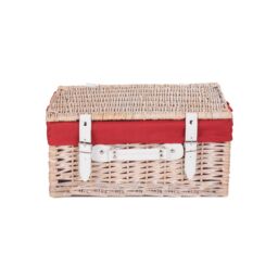 Red Hamper Wicker 41cm White Hamper with Cotton Lining in Red - thumbnail 3