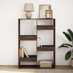 Berkfield Home Bookcase Brown Oak 100x33x135 cm Engineered Wood - Size: 100 x 33 x 135 cm - thumbnail 3