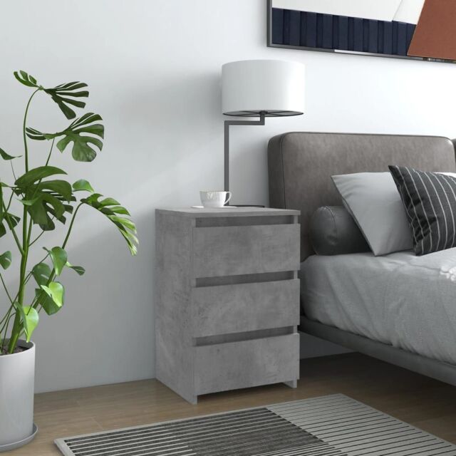 Berkfield Home Bed Cabinet Concrete Grey 40x35x62.5 cm Engineered Wood - image 1