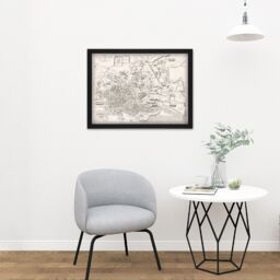 "Artery8 Wall Art Print Map Ligorio 16th Century Ancient Rome City Plan Large Framed Wall Décor Art in White - Size: W18"" x H24""" - thumbnail 2