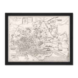 "Artery8 Wall Art Print Map Ligorio 16th Century Ancient Rome City Plan Large Framed Wall Décor Art in White - Size: W18"" x H24""" - thumbnail 1
