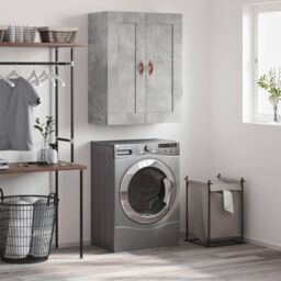 Berkfield Home Wall Mounted Cabinet Concrete Grey 69.5x34x90 cm Engineered Wood