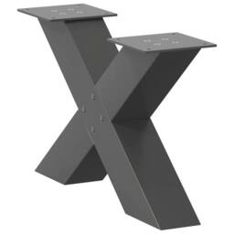 Berkfield Home Coffee Table Legs X-Shaped 2 pcs Anthracite 50x(30-31) cm Steel in Black - thumbnail 4
