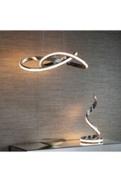Netlighting Aria Integrated LED Pendant Chrome Effect Plate & Matt White Silicone 1 Light Dimmable IP20 in Grey - thumbnail 2