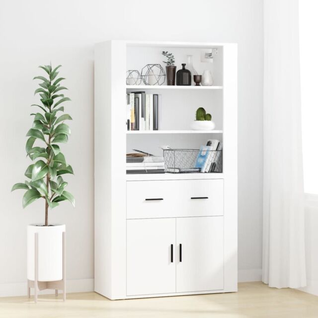 Berkfield Home Highboard White Engineered Wood - image 1