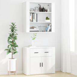 Berkfield Home Highboard White Engineered Wood - thumbnail 3