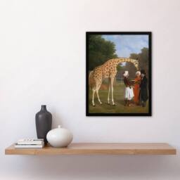 Artery8 Nubian Giraffe Oil Painting Agasse Framed Wall Art Print - Size: A4 - thumbnail 4