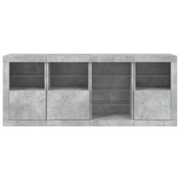 Berkfield Home Sideboard with LED Lights Concrete Grey 164x37x67 cm - Size: 164 x 37 x 67 cm - thumbnail 7