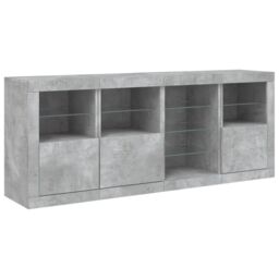 Berkfield Home Sideboard with LED Lights Concrete Grey 164x37x67 cm - Size: 164 x 37 x 67 cm - thumbnail 5