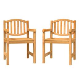 Berkfield Home Garden Chairs 2 pcs 58x59x88 cm Solid Wood Teak in Brown - Size: 58 x 59 x 88 cm - thumbnail 1