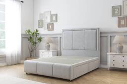 "Comfort Beds Savoy Plush Divan Base 2 Drawers - 54"" Headboard-Footboard in Silver - Size: Small Double" - thumbnail 2
