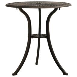 Berkfield Home Garden Table Bronze 62x62x65 cm Cast Aluminium in Brown - Size: 62 x 62 x 65 cm - thumbnail 2
