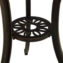 Berkfield Home Garden Table Bronze 62x62x65 cm Cast Aluminium in Brown - Size: 62 x 62 x 65 cm - thumbnail 5