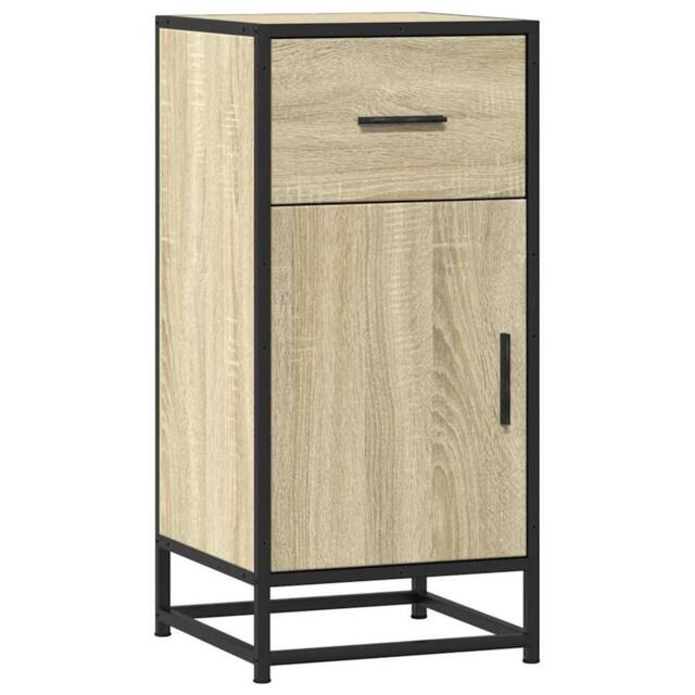 Berkfield Home Sideboard Sonoma Oak 35.5x35x76 cm Engineered Wood & Metal in Light Oak