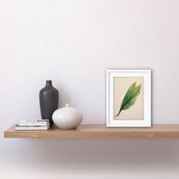 "Artery8 Wall Art Print Tropical Bird of Paradise Leaf Botanical Artwork Framed 9X7 Inch in White - Size: W7"" x H9""" - thumbnail 2