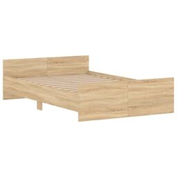 Berkfield Home Bed Frame with Headboard & Footboard Sonoma Oak 120x200 cm in Brown - Size: Small Double - thumbnail 3