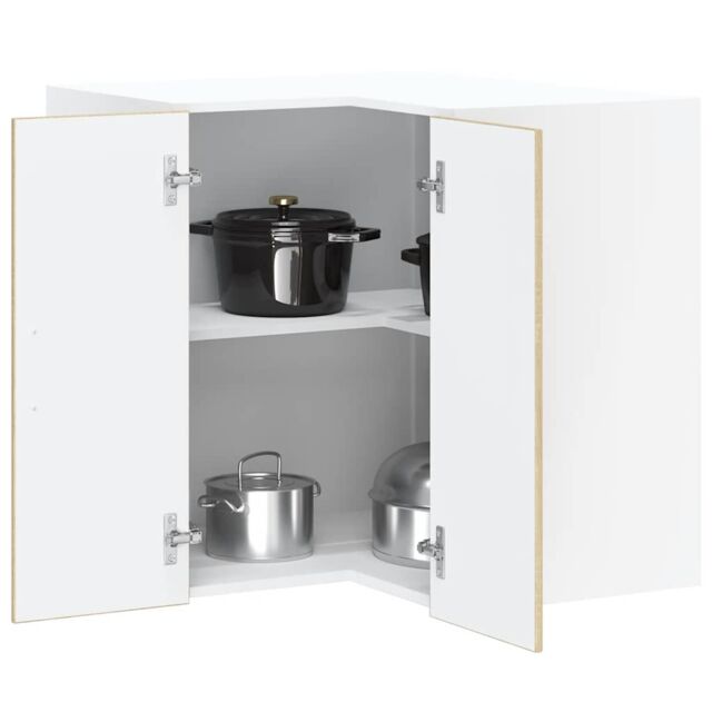 Berkfield Home Kitchen Wall Corner Cabinet Lucca Sonoma Oak Engineered Wood in Brown - image 1