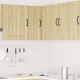 Berkfield Home Kitchen Wall Corner Cabinet Lucca Sonoma Oak Engineered Wood in Brown - thumbnail 3