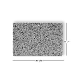 Nicoman Anti Slip PVC Loofah Shower Mat Anti Mould Washable Bath Mat - Rectangular 60x40 cm in Grey - thumbnail 2