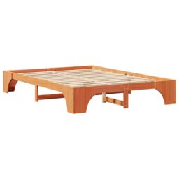 Berkfield Home Bed Frame Wax brown Wood 160 x 200 cm Durable - thumbnail 2