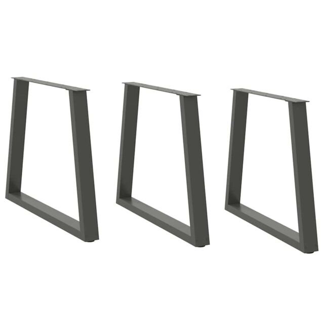 Berkfield Home Dining Table Legs V-Shape 3 pcs Anthracite 80x(72-73.3) cm Steel in Black - image 1