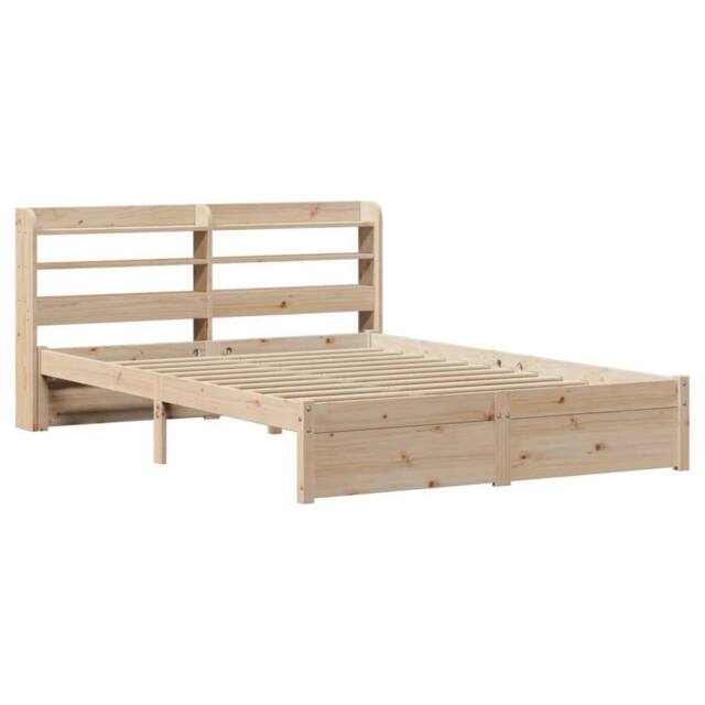 Berkfield Home Beautiful Bed Frame with Headboard without Mattress 160x200 cm in Light Brown - image 1