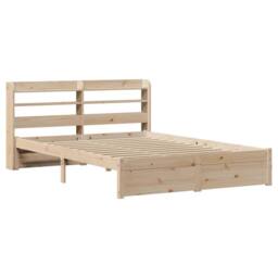 Berkfield Home Beautiful Bed Frame with Headboard without Mattress 160x200 cm in Light Brown - thumbnail 1
