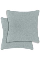 Enhanced Living Austin/Dallas Textured Pair of Double Sided Zip Opening Piped Edge Cushion Covers - 43x43cm - Cases Only in Blue - Size: 43 cm x 43 cm