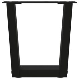 Berkfield Home Dining Table Legs V-Shape 2 pcs Black 30x(30-31.3) cm Steel - thumbnail 5