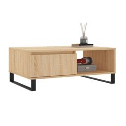 Berkfield Home Coffee Table Sonoma Oak 90x60x35 cm Engineered Wood in Light Oak - Size: 90 x 60 x 35 cm - thumbnail 3