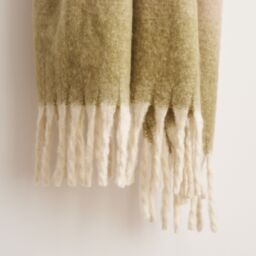 Allure Bath Fashions Ombre Faux Mohair Throw - Soft Fringed Blanket 130 x 170cm in Green - Size: 130 cm x 170 cm - thumbnail 5