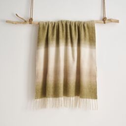 Allure Bath Fashions Ombre Faux Mohair Throw - Soft Fringed Blanket 130 x 170cm in Green - Size: 130 cm x 170 cm
