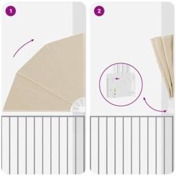 Berkfield Home Balcony Privacy Screen Folding Manual Beige 140 x 140 cm Fabric - thumbnail 8