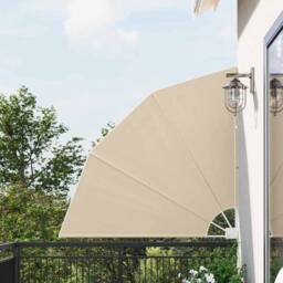Berkfield Home Balcony Privacy Screen Folding Manual Beige 140 x 140 cm Fabric - thumbnail 2