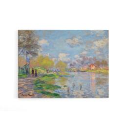 "Artery8 Claude Monet Spring By The Seine Canvas Wall Art Print - Size: W24"" x H32""" - thumbnail 1