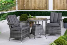 Thats Furniture Arizona Round Rattan Garden Bistro Table & Chairs Set 2 Seater in Grey - thumbnail 4