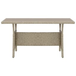 Berkfield Home Garden Table Grey 120x70x66 cm Poly Rattan - Size: 120 x 70 x 66 cm - thumbnail 2
