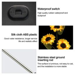 Garden Greatness 3 Head Solar Sunflower Garden Light Outdoor LED Stake - Size: 1 Pack - thumbnail 3