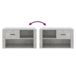 Berkfield Home Shoe Cabinet Concrete Grey 80x35x45 cm Engineered Wood - Size: 80 x 35 x 45 cm - thumbnail 7