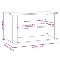 Berkfield Home Shoe Cabinet Concrete Grey 80x35x45 cm Engineered Wood - Size: 80 x 35 x 45 cm - thumbnail 9