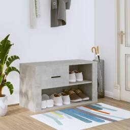 Berkfield Home Shoe Cabinet Concrete Grey 80x35x45 cm Engineered Wood - Size: 80 x 35 x 45 cm - thumbnail 2