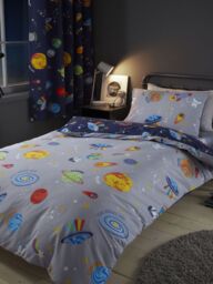 Catherine Lansfield 'Lost In Space' Duvet Cover Set in Blue - Size: Single - thumbnail 2