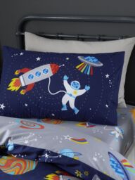 Catherine Lansfield 'Lost In Space' Duvet Cover Set in Blue - Size: Single - thumbnail 3
