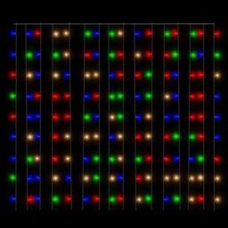 Berkfield Home LED Curtain Fairy Lights 3x3m 300 LED Colourful 8 Function - thumbnail 7
