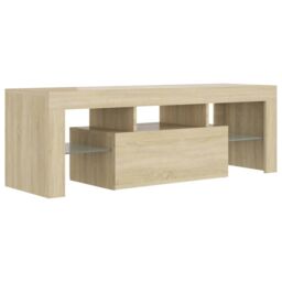 Berkfield Home TV Cabinet with LED Lights Sonoma Oak 120x35x40 cm in Brown - Size: 120 x 35 x 40 cm - thumbnail 3