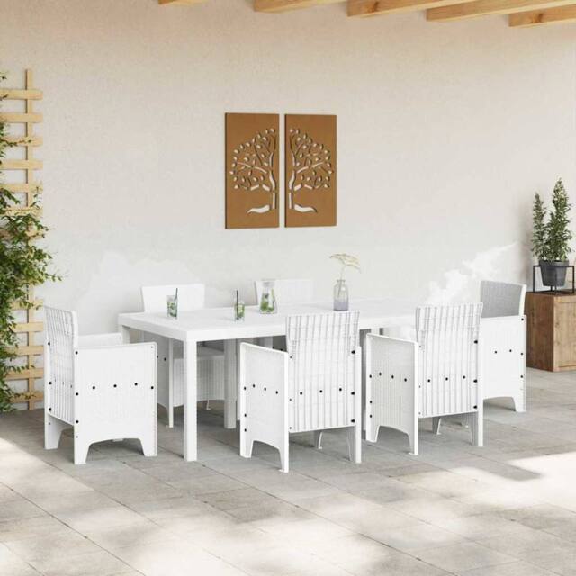 Berkfield Home Garden Table White 200x100x73 cm Poly Rattan - Size: 200 x 100 x 73 cm - image 1
